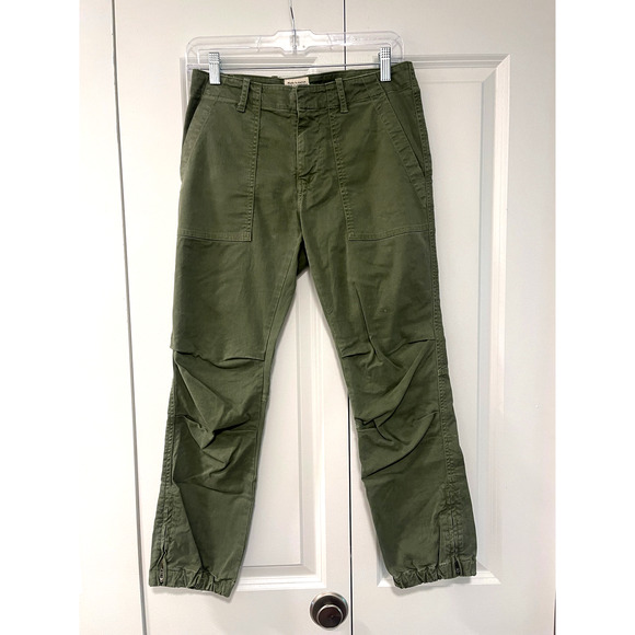 Nili Lotan 0 French Military Cargo Pants Stretch Cotton Cropped Army Green - Picture 2 of 10